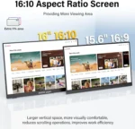 16-Inch Portable Touch Monitor, 1200P HDR 16:10, Non-Touch Optional, External Second Screen for Xbox, PS4/5, Switch, Phone, PC, - Image 4