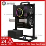 Aluminum Fully Open Case Frame Support ITX / MATX /ATX Motherboard,Vertical Computer Housing PC Water Cooling Gamer DIY Cabinet