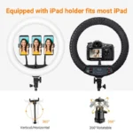 18 inch Ring Light with Tripod Stand 55W 3000-5800K CRI 90 Photo Studio Light for Vlog Video Shooting Makeup Selfie Ring Light - Image 2