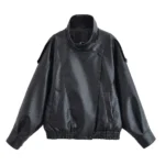 HH Autumn Faux Leather Jacket For Women Casual Solid Long Sleeve Zipper Pu Leather Coats New Fashion Female Streetwear - Image 12