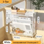 Desk File Organizer Mesh 5-Tier, Hanging Wall Mount Document Organization Stand, Desktop Vertical Mail Paper Folder Holder Rack - Image 11