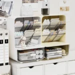 Students' Large-capacity Oblique Pen Holder Desk Stationery Storage Box School Office Desk Sundry Storage Rack Desk Storage Box - Image 3