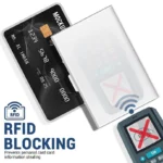 Anti-Scan RFID Blocking Card Holder - Aluminum Metal Wallet for 6 ID/Bank Cards Business Credit Card Case with Secure Protection - Image 4