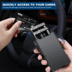 RFID Blocking Mens Wallet | Minimalist Slim Smart Pop-Up Card Holder, Metal Credit Card Wallet with Money Clip for Men - Image 3