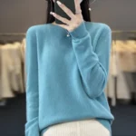 New cashmere sweater women's sweater in autumn and winter 100% merino wool fashion O-neck autumn warm pullover top - Image 7